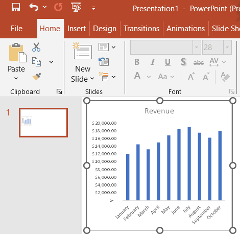 Insert Excel Chart into PowerPoint as a Static Image