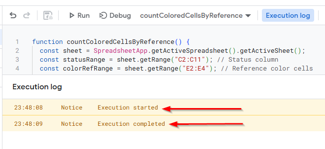 Using Apps Script to Count by Fill Color