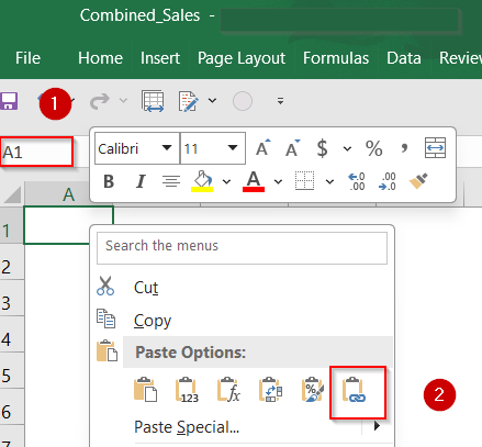 Link Data Dynamically Using the Paste Link Feature