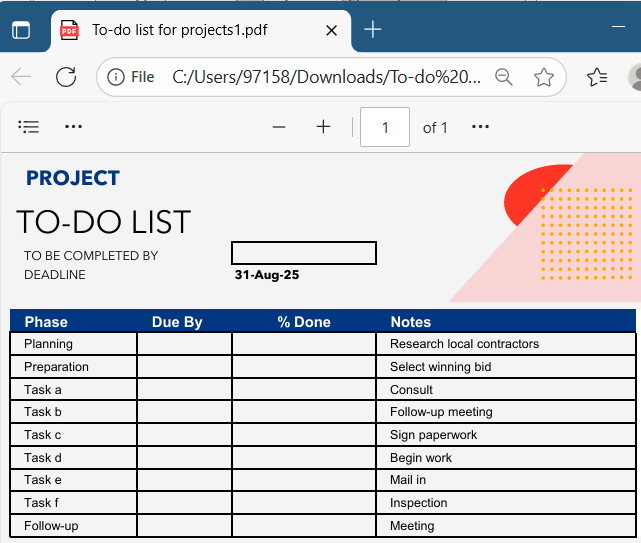 Use a Prebuilt Excel Template to Create a Fillable PDF Form