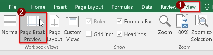Using Drag and Drop Page Actions to Move Page Breaks in Excel