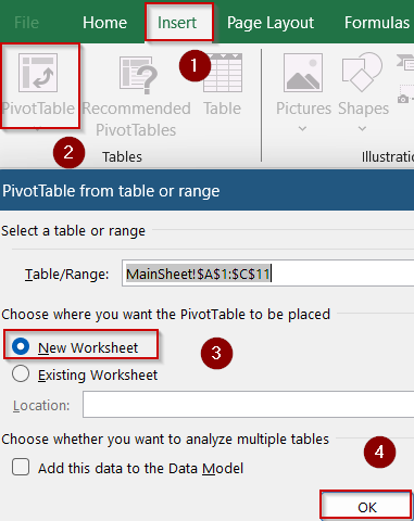 Create a PivotTable to Summarize and Group Duplicate Entries