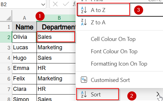 Ranking Within Groups Using COUNTIFS Function