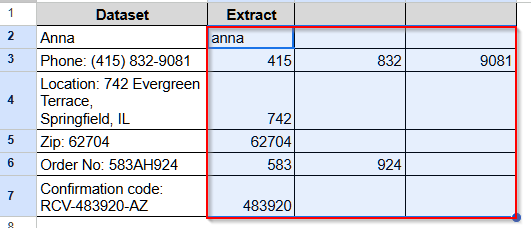 Extract Numbers in Different Columns from a String With the SPLIT Function in Google Sheets