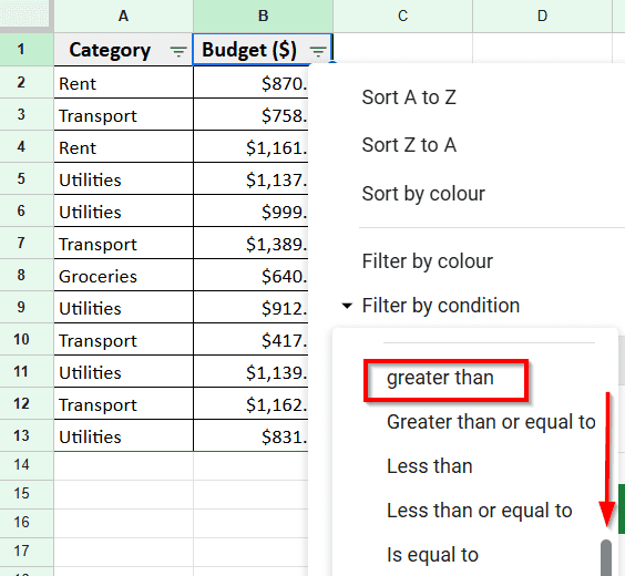 Apply Filter to Hide Rows Based on Cell Value