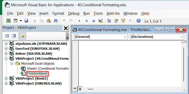 Applying VBA Macro to Highlight Active Row in Excel
