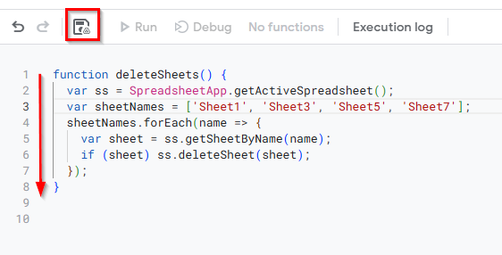 Using Google Apps Script to Delete Multiple Sheets