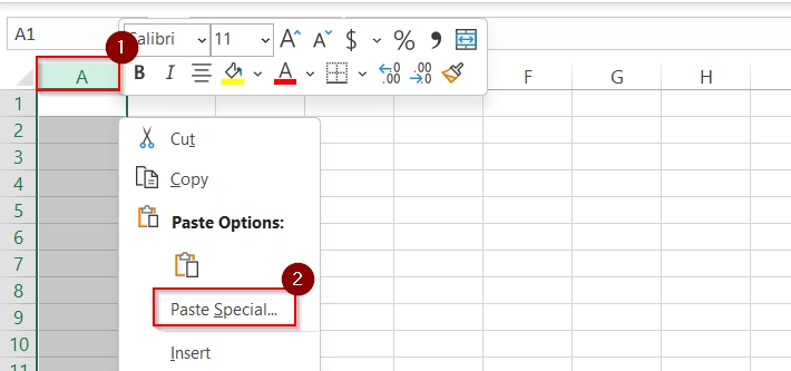 Using Text to Columns Tool to Copy Text into Several Cells from Word to Excel
