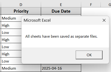 Save All Worksheets as a Separate Excel File