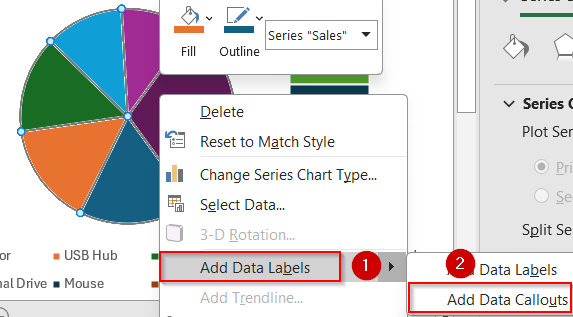 Steps to create a bar of pie chart in Excel