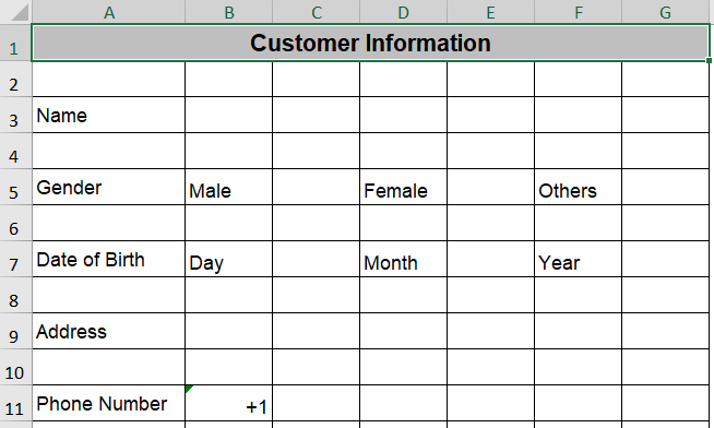 Design a Custom PDF Form in Excel with Fillable Fields