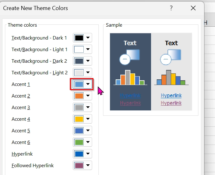 Create a Custom Theme to Change the Theme Colors in Excel