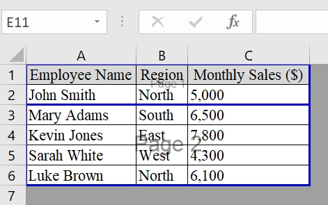 Using Drag and Drop Page Actions to Move Page Breaks in Excel