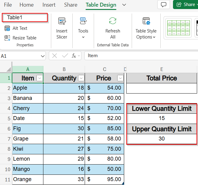 Use Dynamic Range with Named Table or Structured References to Find Total Sum