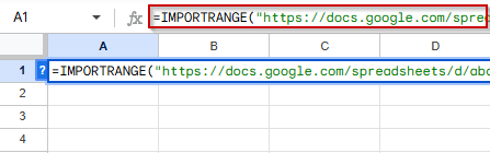 Recreate the IMPORTRANGE Formula