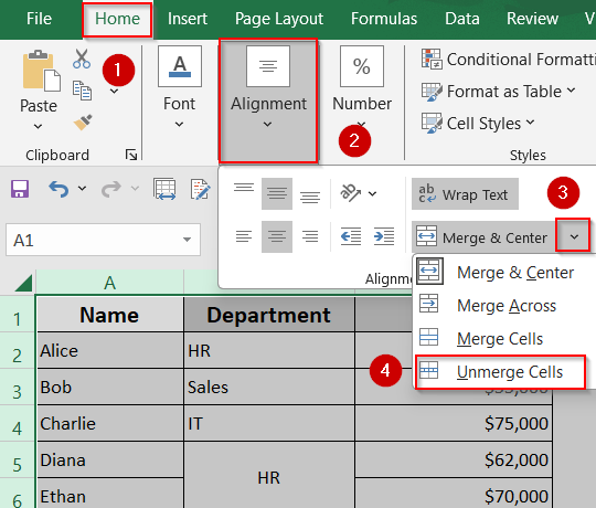 Unmerge All Cells to Restore Page Break Functionality