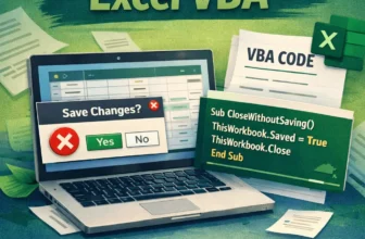 featured image - close workbook wihout saving in excel vba
