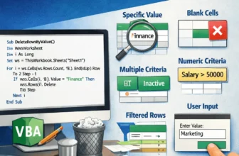 featured image - excel vba delete row based on cell value