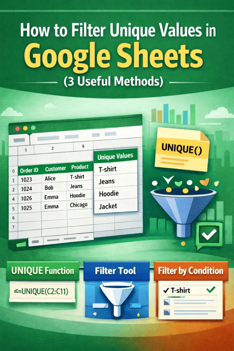 featured image - filter unique values in google sheets