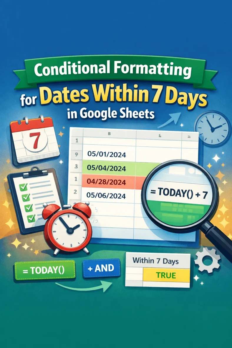 featured image - google sheets conditional formatting date within 7 days