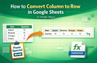 featured image - google sheets convert column to row