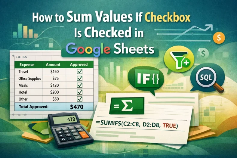 featured image - google sheets if checkbox is checked then sum