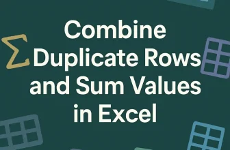 featured image - how to combine duplicate rows and sum the values in excel
