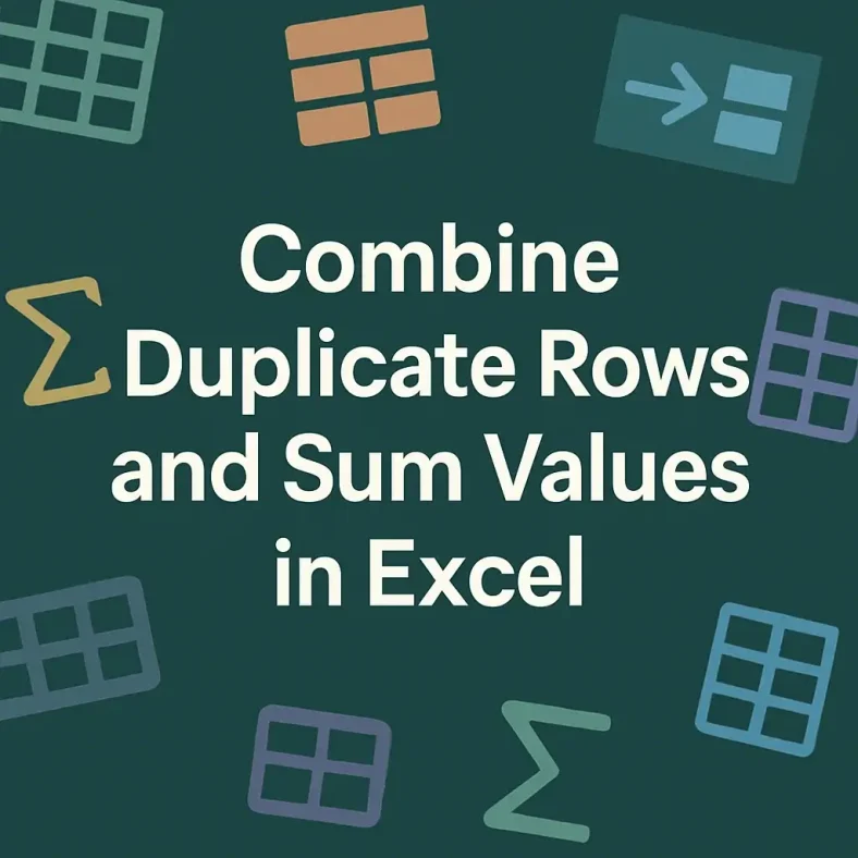 featured image - how to combine duplicate rows and sum the values in excel