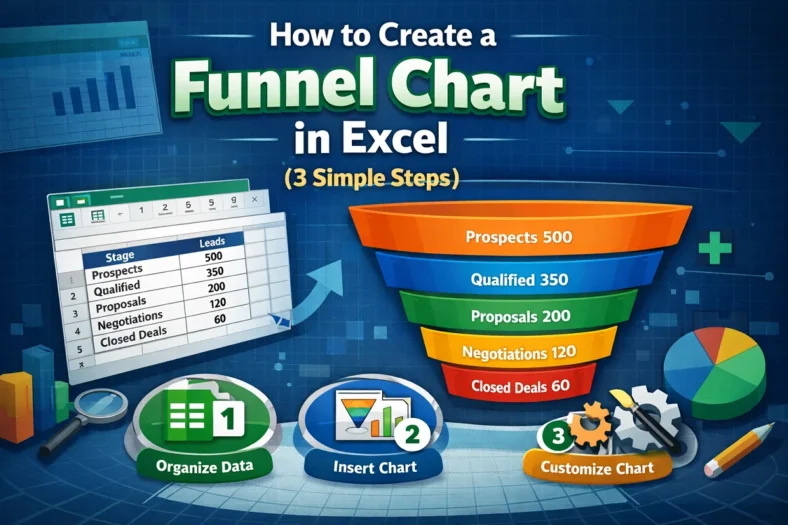 featured image - how to create a funnel chart in excel