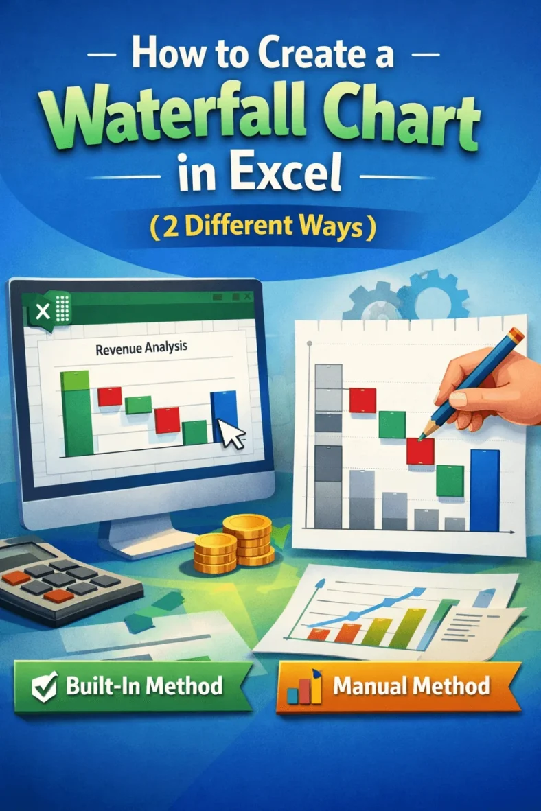featured image - how to create a waterfall chart in excel