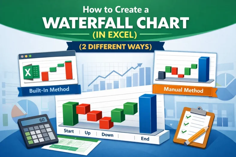 featured image - how to create a waterfall chart in excel