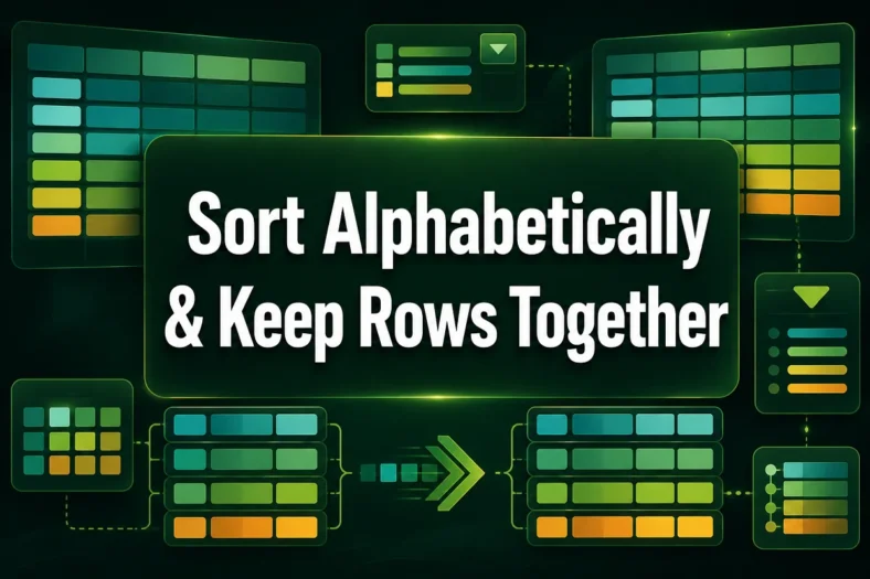 featured image - how to sort alphabetically in excel and keep rows together