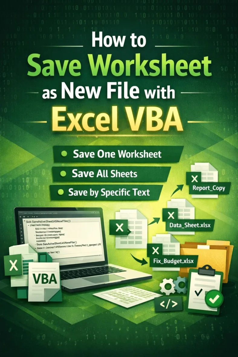 featured image - save worksheet as new file in excel vba