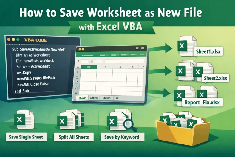 featured image - save worksheet as new file in excel vba