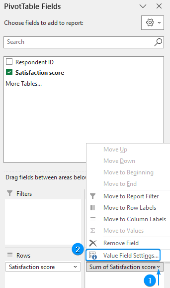 Value field settings