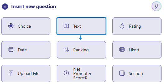 Choosing Text option