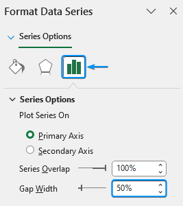 Set gap width to 50%
