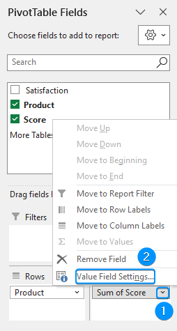 Value field settings