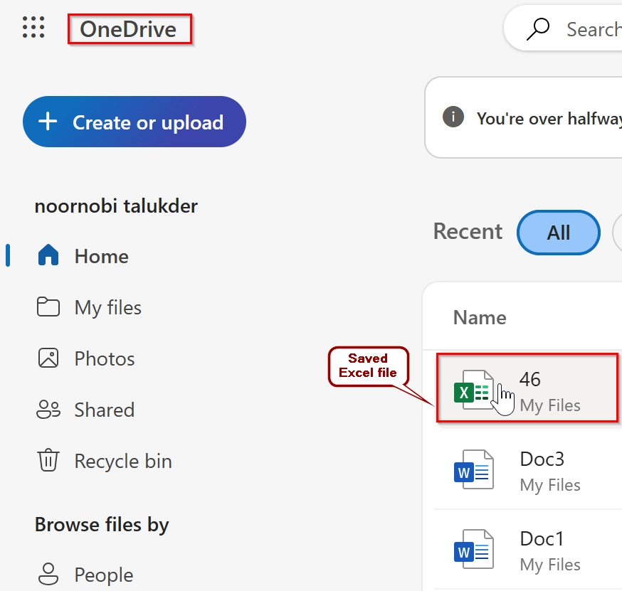 Using Version History Feature to Restore Previous Version of Excel File
