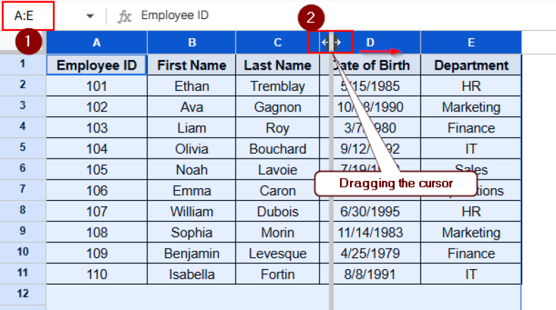 How to Make All Cells the Same Size in Google Sheets - Excel Insider