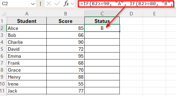 Use IF Function to Assign Categories Based on Value Ranges