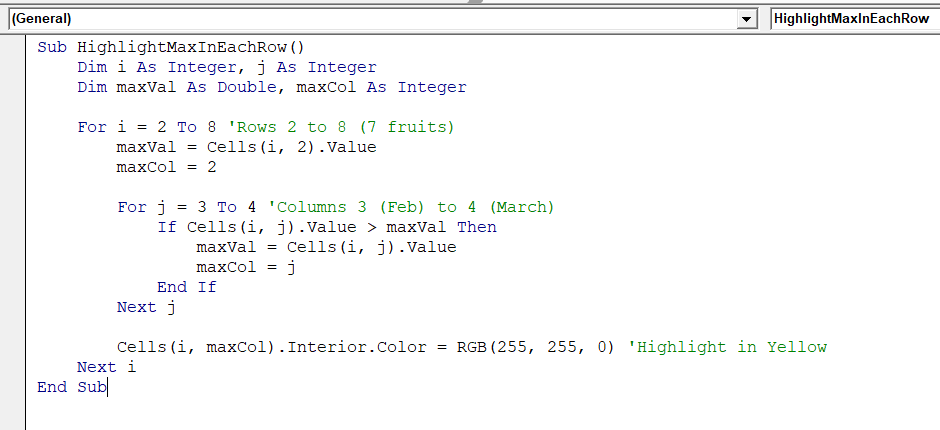 Examples of For…Next Loop In Excel VBA