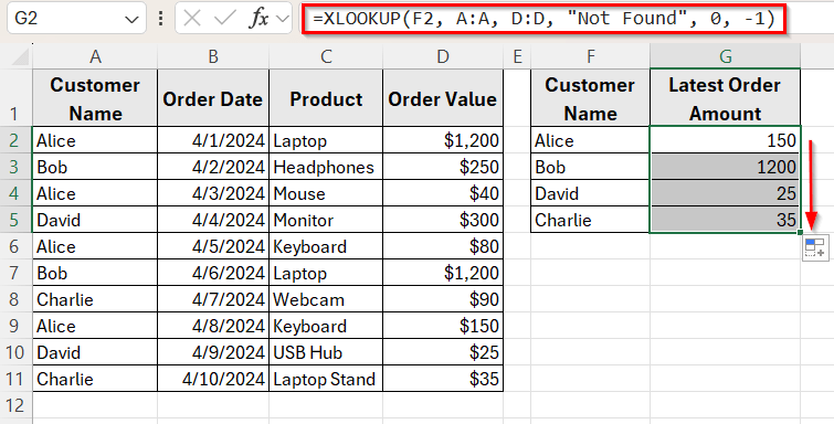 Use XLOOKUP with Multiple Lookup Values