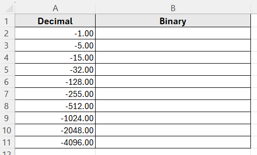 Converting Negative Numbers by Combining IF and BASE Function