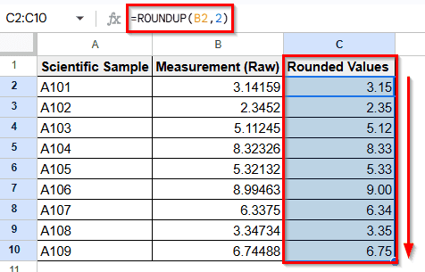 Using ROUNDUP and ROUNDDOWN Functions