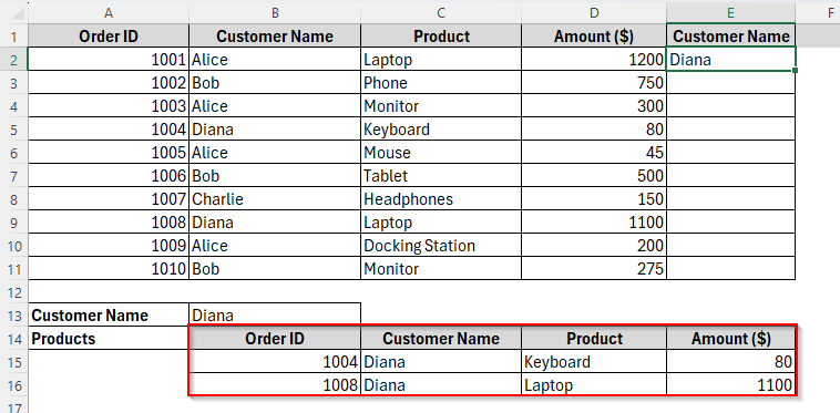Using Advanced Filter to Vlookup and Return All Matches