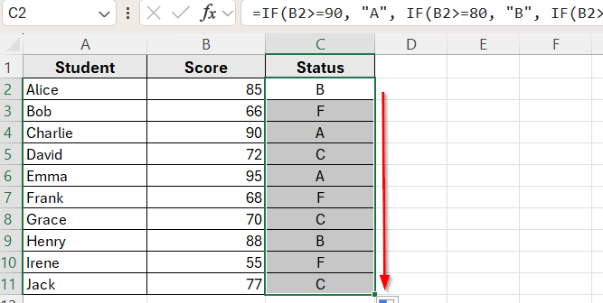 Use IF Function to Assign Categories Based on Value Ranges