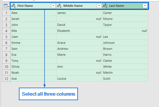 Use Power Query to Automatically Merge Columns