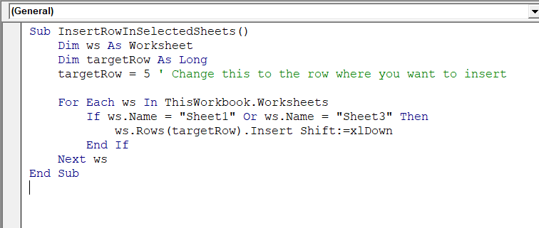 Insert Rows in Specific Sheets