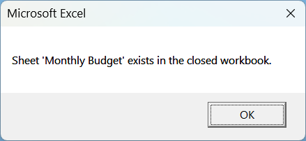 Check If the Sheet Exists in a Closed Workbook